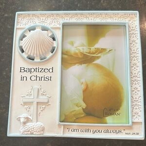 Roma Baptized in Christ Frame - Cream and Silver